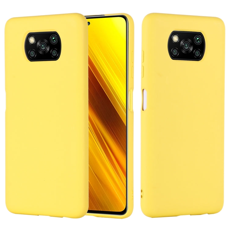 For Xiaomi Poco X3 NFC Pure Color Liquid Silicone Shockproof Full Coverage Case