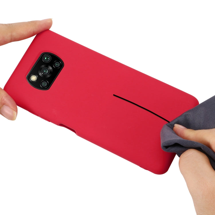 For Xiaomi Poco X3 NFC Pure Color Liquid Silicone Shockproof Full Coverage Case