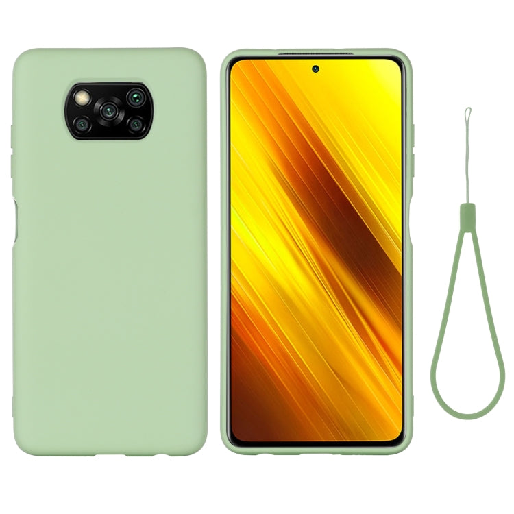 For Xiaomi Poco X3 NFC Pure Color Liquid Silicone Shockproof Full Coverage Case