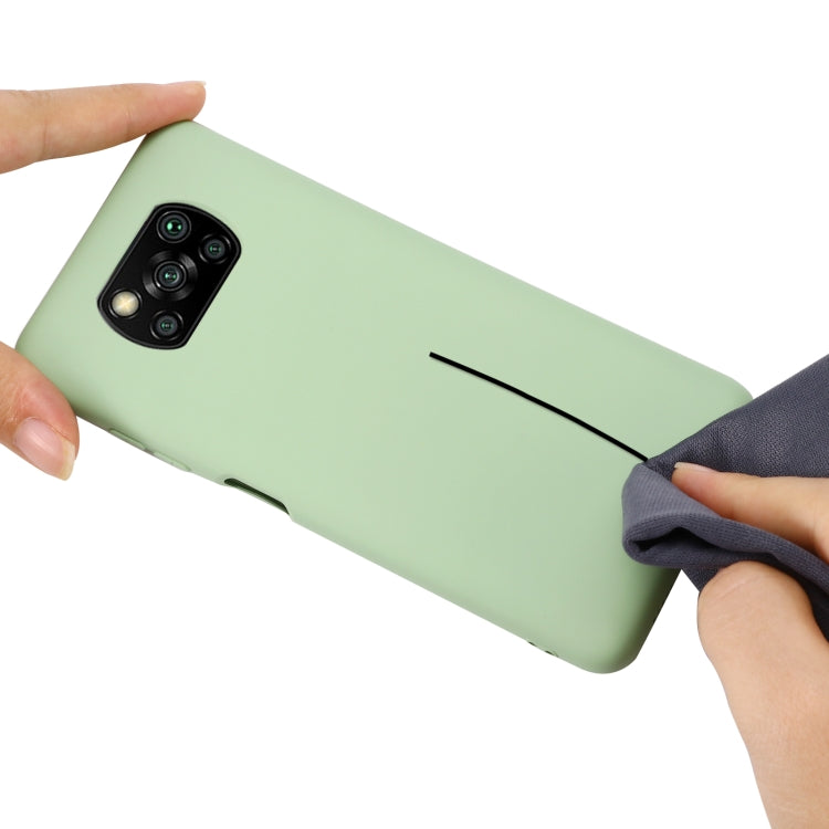 For Xiaomi Poco X3 NFC Pure Color Liquid Silicone Shockproof Full Coverage Case