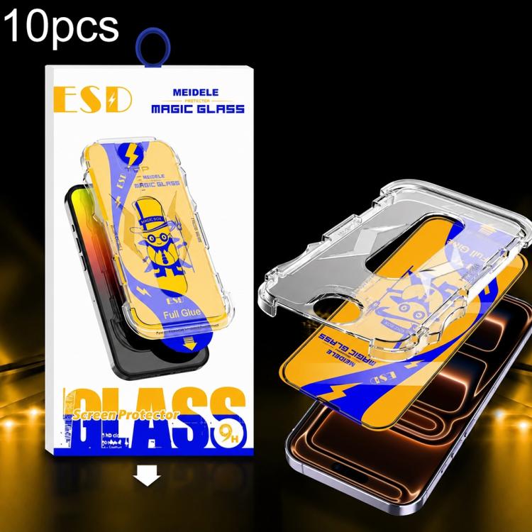 For iPhone 17 Pro 10pcs MEIDELE Easy Install Dust-proof Box HD Tempered Glass Film