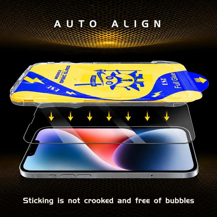 For iPhone 15 Pro 10pcs MEIDELE Easy Install Dust-proof Box HD Tempered Glass Film