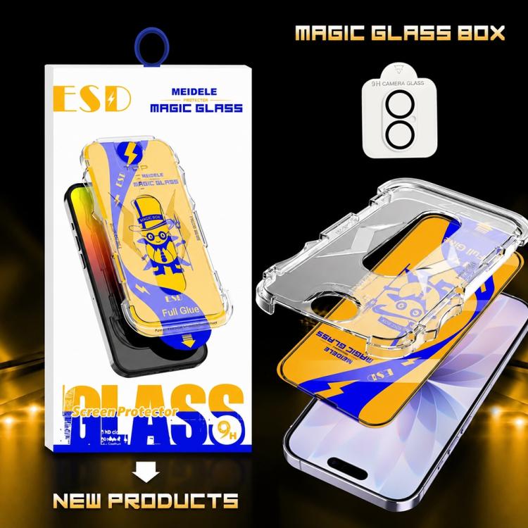 For iPhone 17 10pcs MEIDELE Easy Install Dust-proof Box HD Tempered Glass Film with Lens Film
