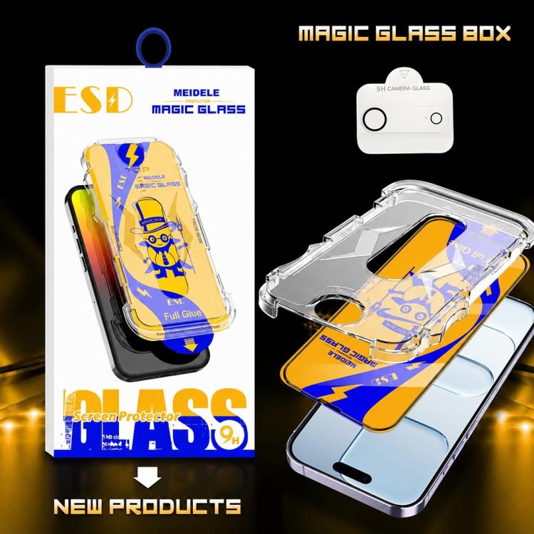 For iPhone Air 10pcs MEIDELE Easy Install Dust-proof Box HD Tempered Glass Film with Lens Film