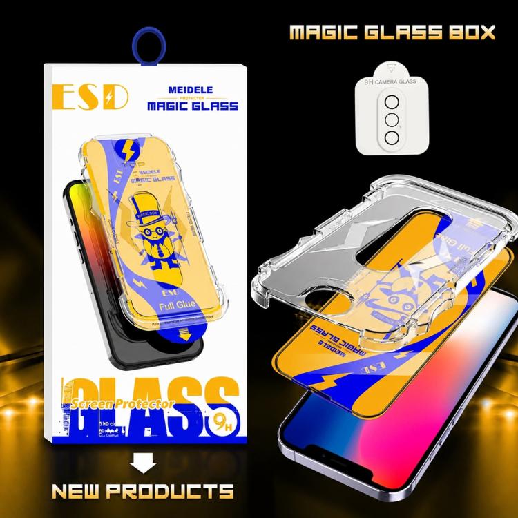 For iPhone XS / X 10pcs MEIDELE Easy Install Dust-proof Box HD Tempered Glass Film with Lens Film