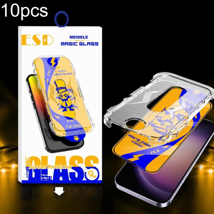 For Galaxy S23+ 5G 10pcs MEIDELE Easy Install Dust-proof Box HD Tempered Glass Film, Support Ultrasonic Unlock
