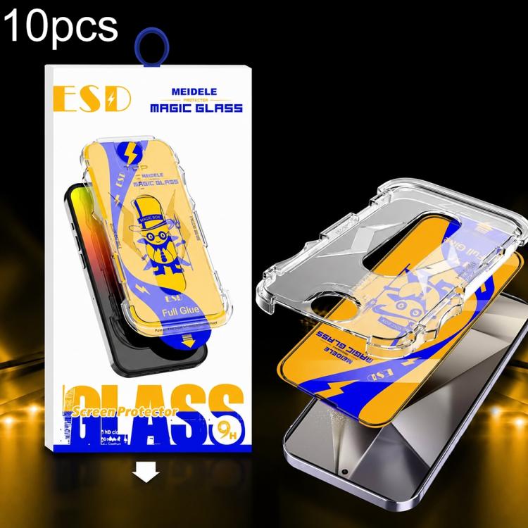 For Galaxy S24 Ultra 5G 10pcs MEIDELE Easy Install Dust-proof Box HD Tempered Glass Film, Support Ultrasonic Unlock