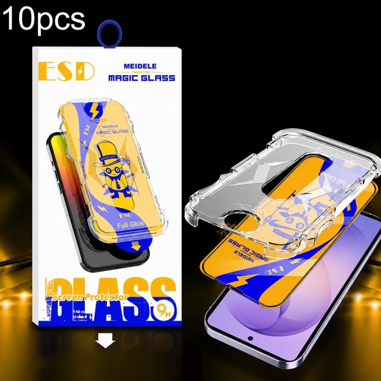 For Galaxy S26 Ultra 5G 10pcs MEIDELE Easy Install Dust-proof Box HD Tempered Glass Film, Support Ultrasonic Unlock
