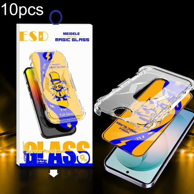For Galaxy S26+ 5G 10pcs MEIDELE Easy Install Dust-proof Box HD Tempered Glass Film, Support Ultrasonic Unlock