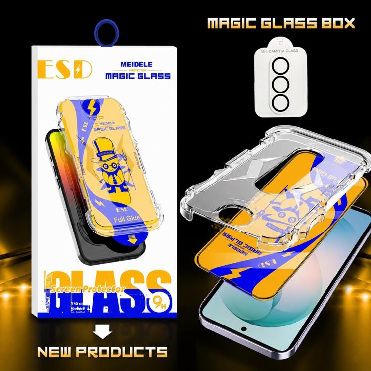 For Galaxy S26 5G 10pcs MEIDELE Easy Install Dust-proof Box HD Tempered Glass Film with Lens Film, Support Ultrasonic Unlock