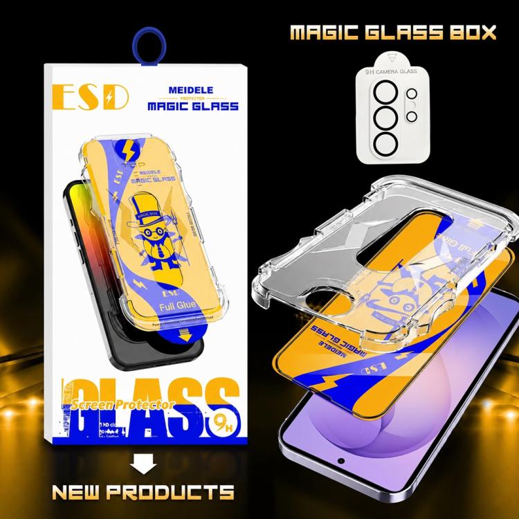 For Galaxy S26 Ultra 5G 10pcs MEIDELE Easy Install Dust-proof Box HD Tempered Glass Film with Lens Film, Support Ultrasonic Unlock