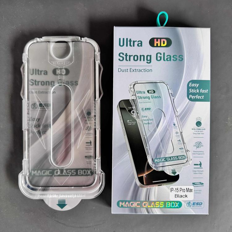 For iPhone 11 Pro 10pcs USG Easy Install Dust-proof Box HD Edge-to-Edge Tempered Glass Film
