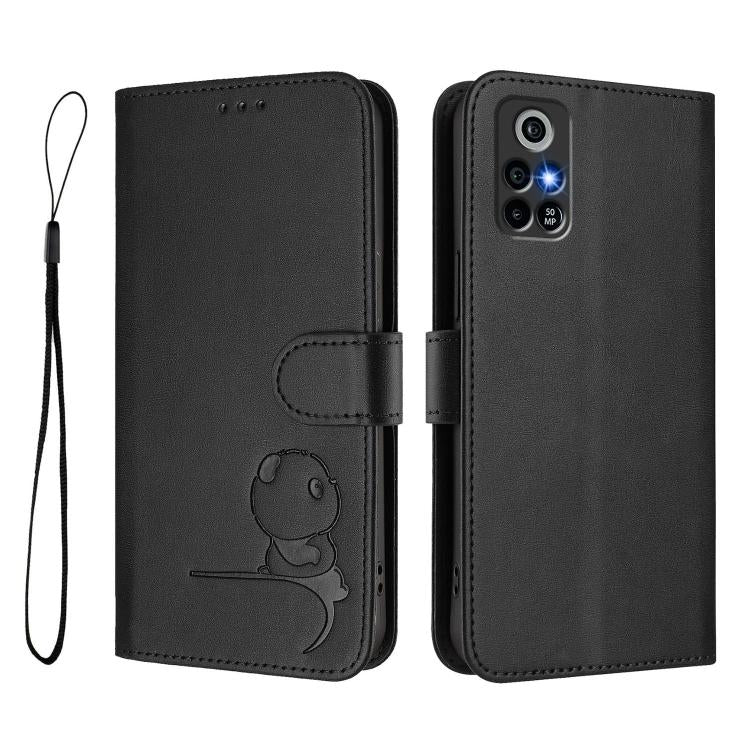 For Orbic Trophy 5G Verizon Litter Panda Embossing RFID Leather Phone Case with Lanyard