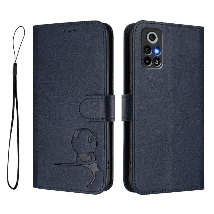 For Orbic Trophy 5G Verizon Litter Panda Embossing RFID Leather Phone Case with Lanyard