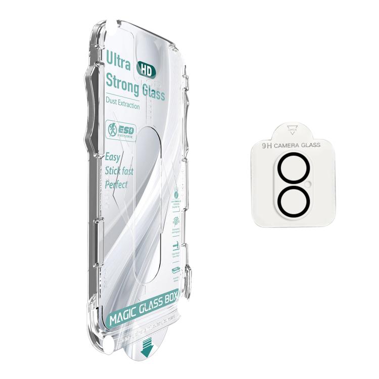 For iPhone 17 10pcs USG Easy Install Dust-proof Box HD Edge-to-Edge Tempered Glass Film with Lens Film