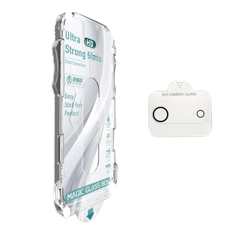 For iPhone Air 10pcs USG Easy Install Dust-proof Box HD Edge-to-Edge Tempered Glass Film with Lens Film
