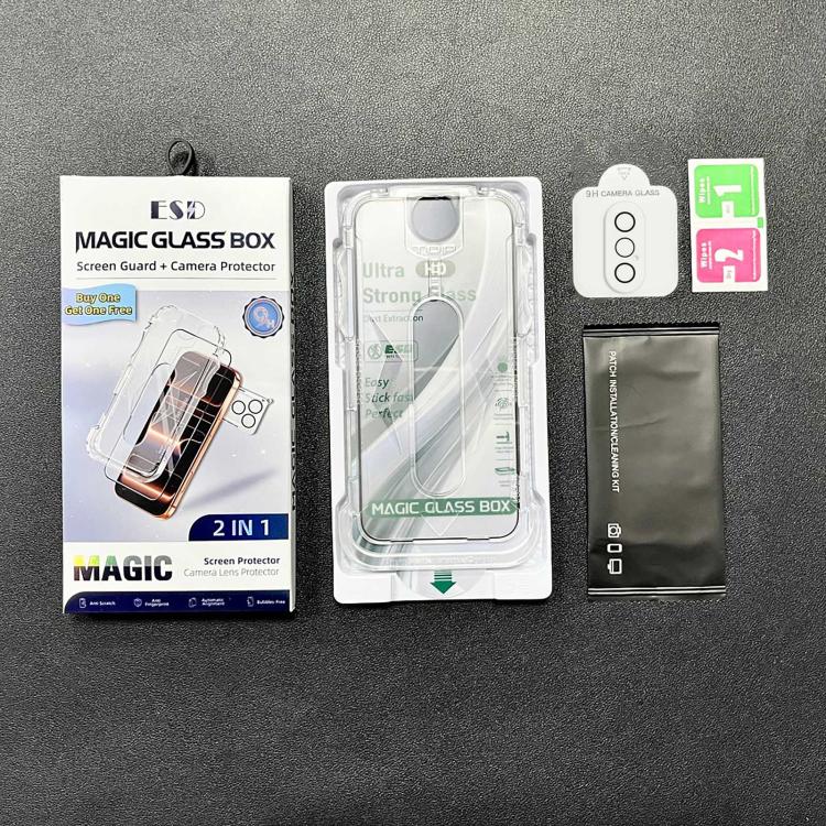 For iPhone XS / X 10pcs USG Easy Install Dust-proof Box HD Edge-to-Edge Tempered Glass Film with Lens Film