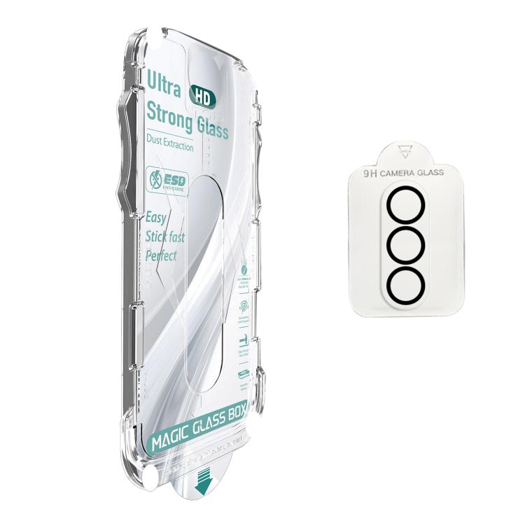 For Galaxy S23+ 5G 10pcs USG Easy Install Dust-proof Box HD Edge-to-Edge Tempered Glass Film with Lens Film, Support Ultrasonic Unlock