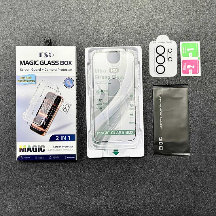 For Galaxy S26 Ultra 5G 10pcs USG Easy Install Dust-proof Box HD Edge-to-Edge Tempered Glass Film with Lens Film, Support Ultrasonic Unlock