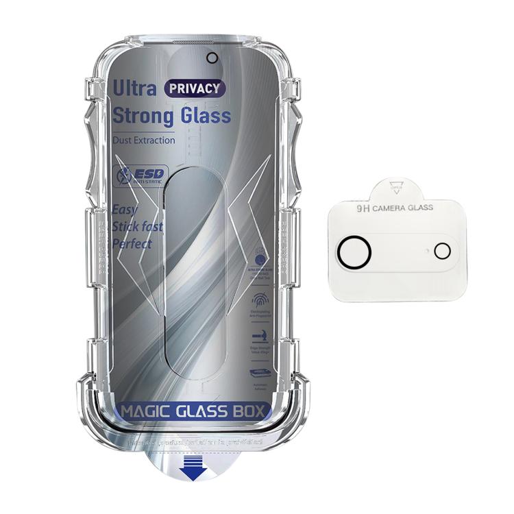 For iPhone Air 10pcs USG Easy Install Dust-proof Box Privacy Edge-to-Edge Tempered Glass Film with Lens Film