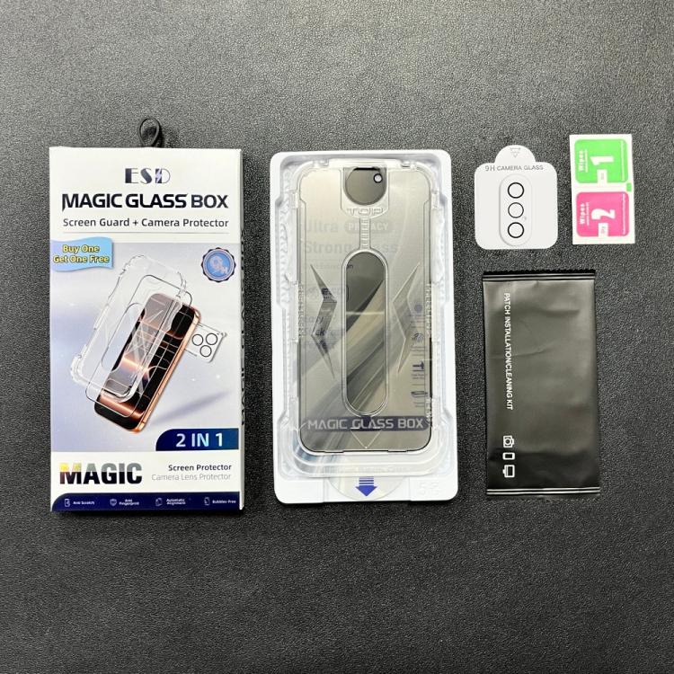 For iPhone XS Max 10pcs USG Easy Install Dust-proof Box Privacy Edge-to-Edge Tempered Glass Film with Lens Film