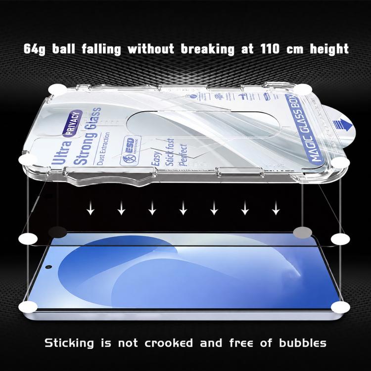 For Galaxy S23+ 5G 10pcs USG Easy Install Dust-proof Box Privacy Edge-to-Edge Tempered Glass Film, Support Ultrasonic Unlock