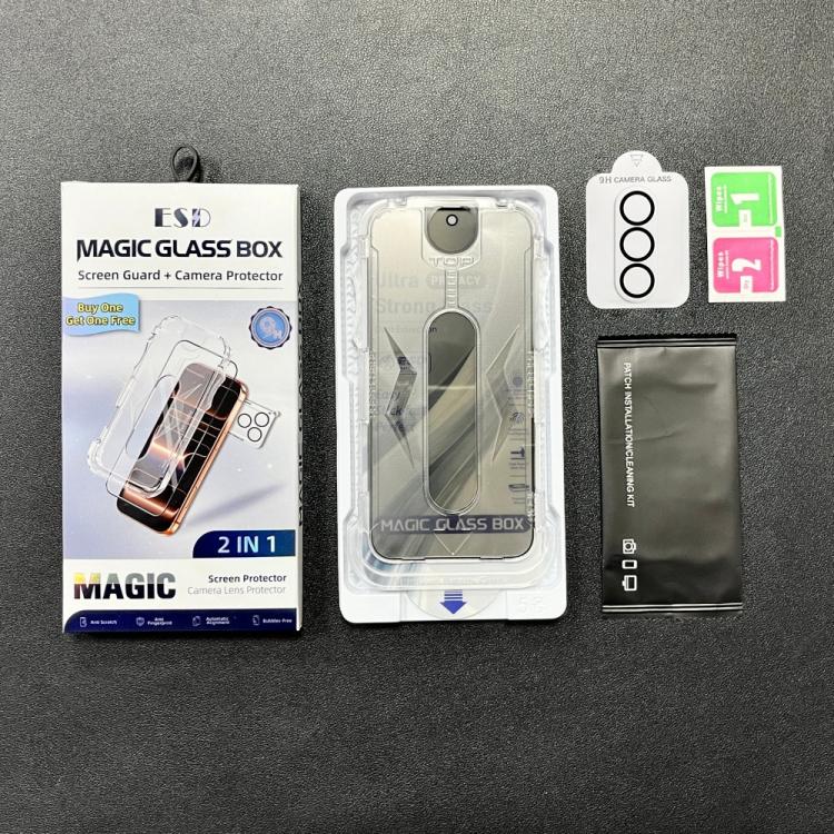 For Galaxy S25 / S24 5G 10pcs USG Easy Install Dust-proof Box Privacy Edge-to-Edge Tempered Glass Film with Lens Film, Support Ultrasonic Unlock