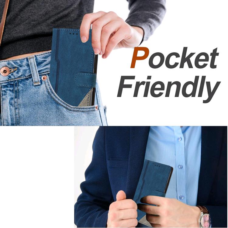 For Oukitel C68 Color Matching Buckle Clasp Vegan Leather Phone Case
