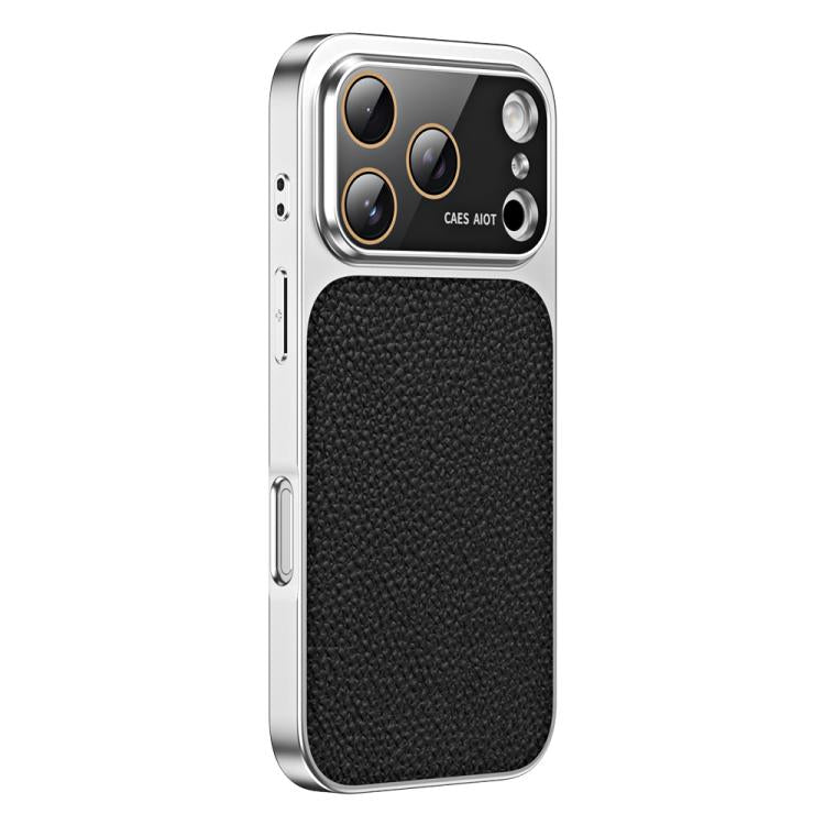 For iPhone 17 Pro Max Litchi Textured TPU Phone Case with Lens Film