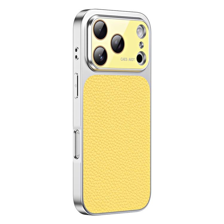For iPhone 17 Pro Max Litchi Textured TPU Phone Case with Lens Film