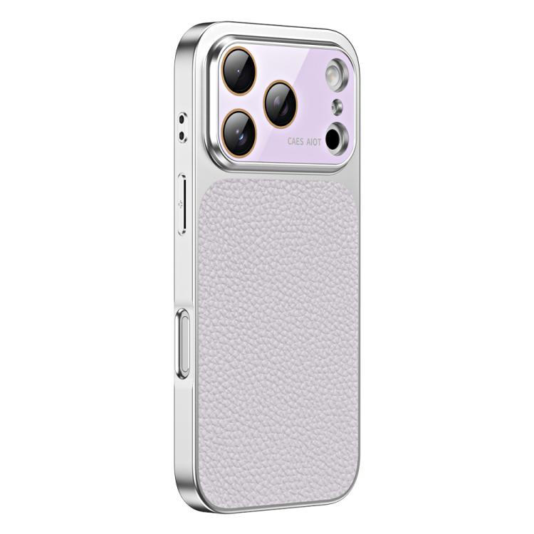 For iPhone 17 Pro Max Litchi Textured TPU Phone Case with Lens Film