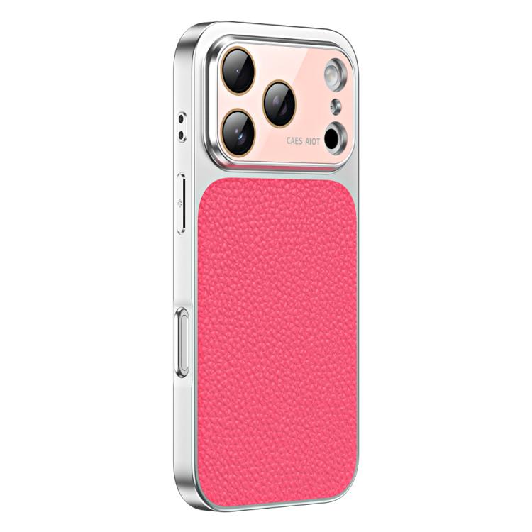 For iPhone 17 Pro Max Litchi Textured TPU Phone Case with Lens Film
