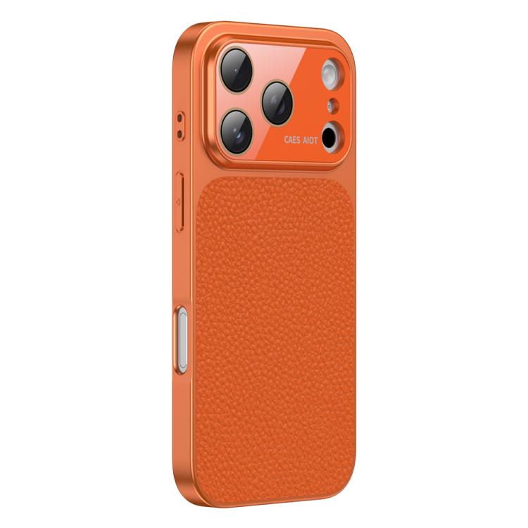 For iPhone 17 Pro Litchi Textured TPU Phone Case with Lens Film