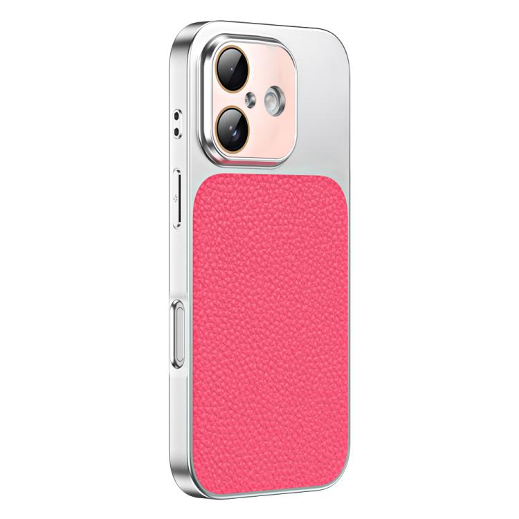 For iPhone 17 Litchi Textured TPU Phone Case with Lens Film