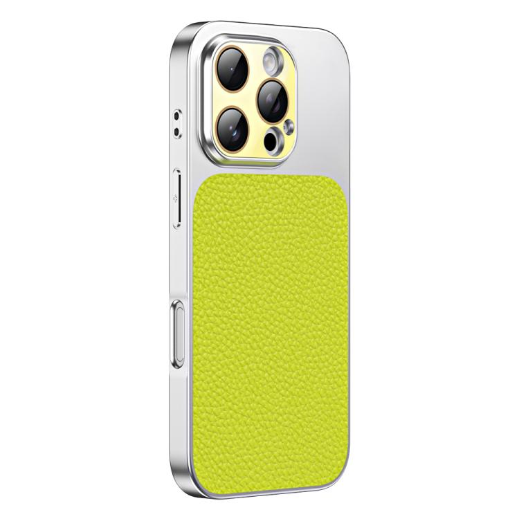 For iPhone 16 Pro Max Litchi Textured TPU Phone Case with Lens Film