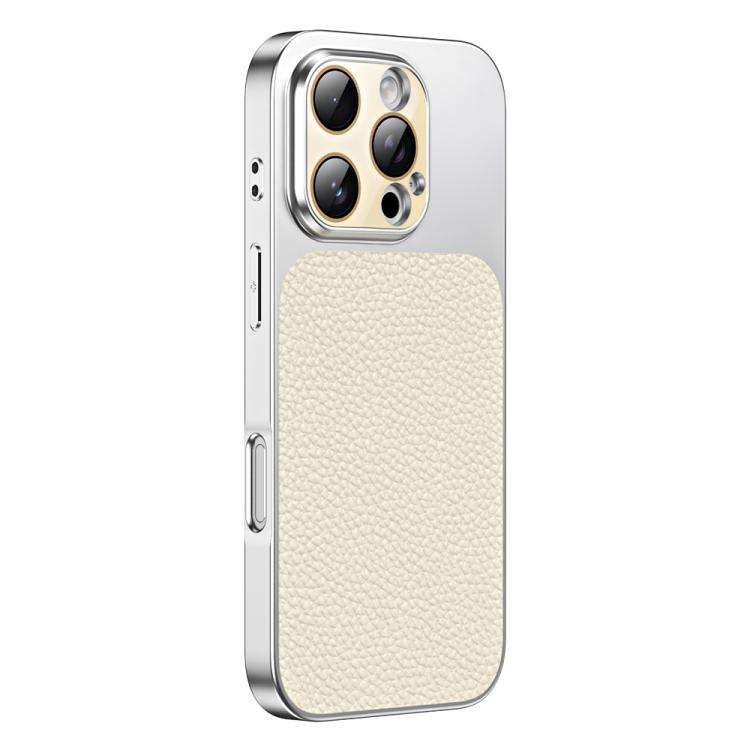 For iPhone 16 Pro Litchi Textured TPU Phone Case with Lens Film