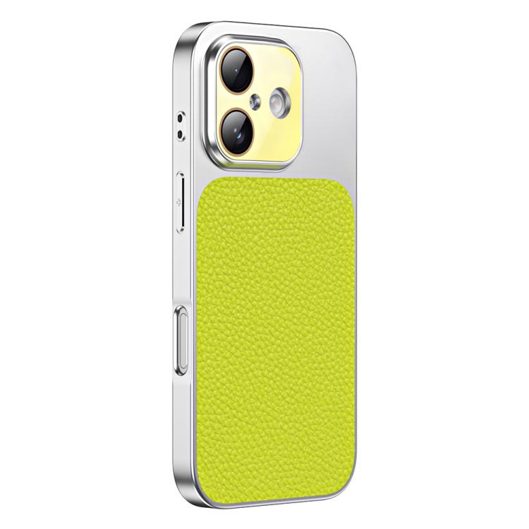 For iPhone 16 Plus Litchi Textured TPU Phone Case with Lens Film