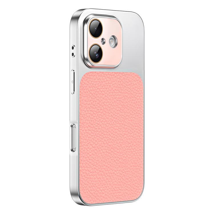 For iPhone 16 Litchi Textured TPU Phone Case with Lens Film