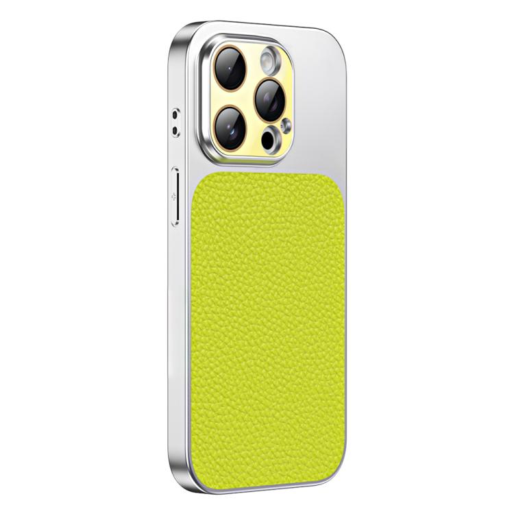 For iPhone 15 Pro Max Litchi Textured TPU Phone Case with Lens Film