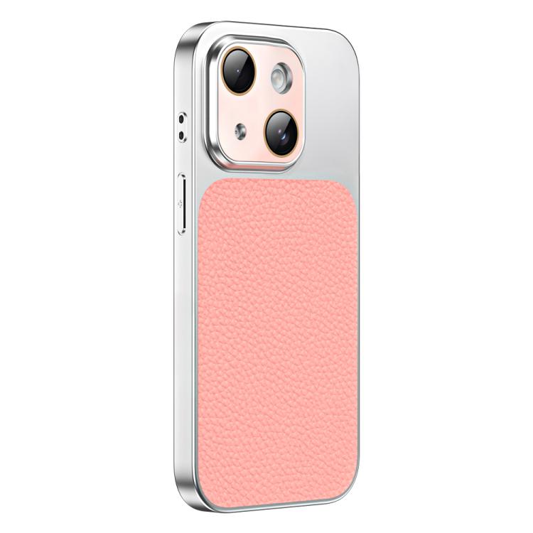 For iPhone 14 Litchi Textured TPU Phone Case with Lens Film