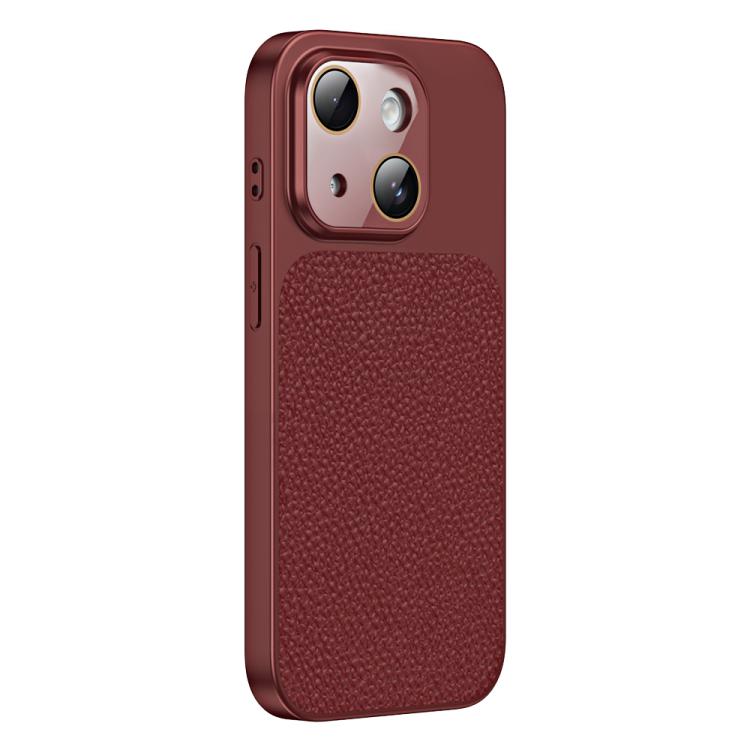 For iPhone 13 Litchi Textured TPU Phone Case with Lens Film