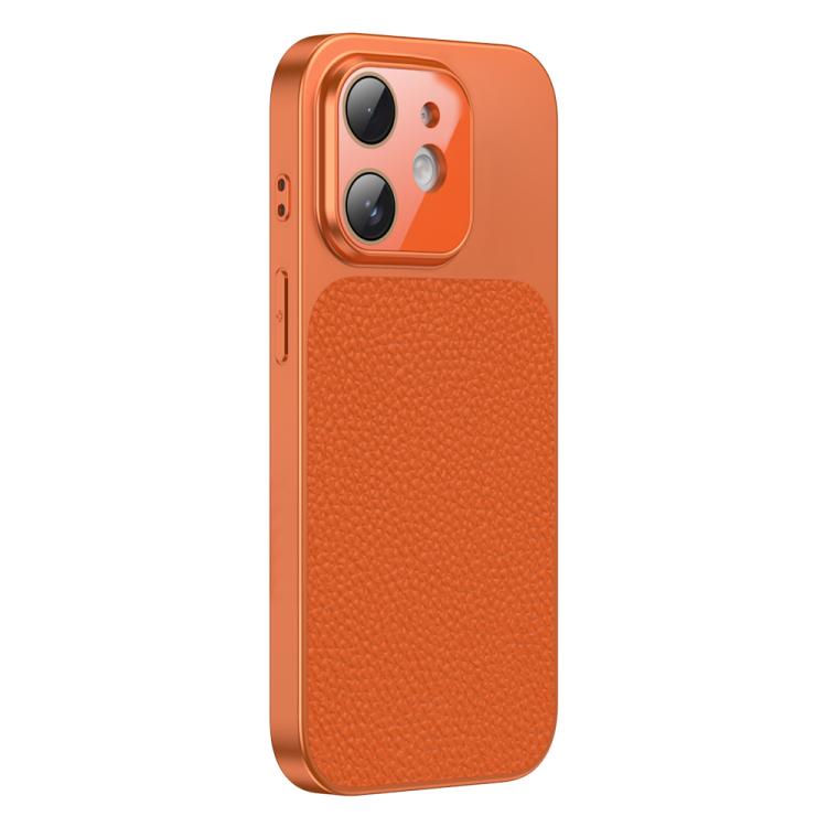 For iPhone 12 Litchi Textured TPU Phone Case with Lens Film