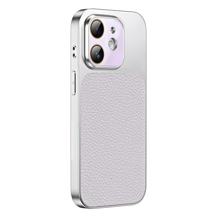 For iPhone 12 Litchi Textured TPU Phone Case with Lens Film