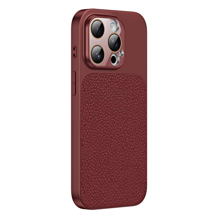 For iPhone 12 Pro Litchi Textured TPU Phone Case with Lens Film