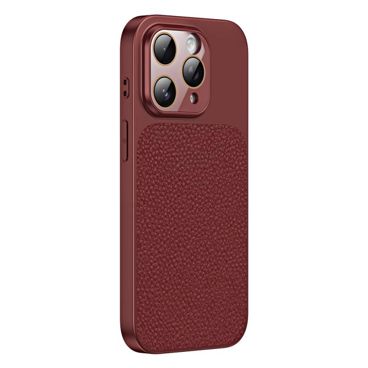 For iPhone 11 Pro Max Litchi Textured TPU Phone Case with Lens Film