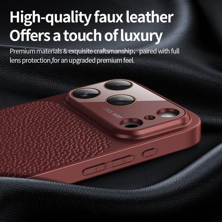 For iPhone 12 Pro Max Litchi Textured TPU Phone Case with Lens Film