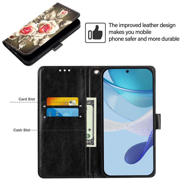 For Natural AI Phone 5G   Colored Drawing Pattern Plain Weave Leather Phone Case