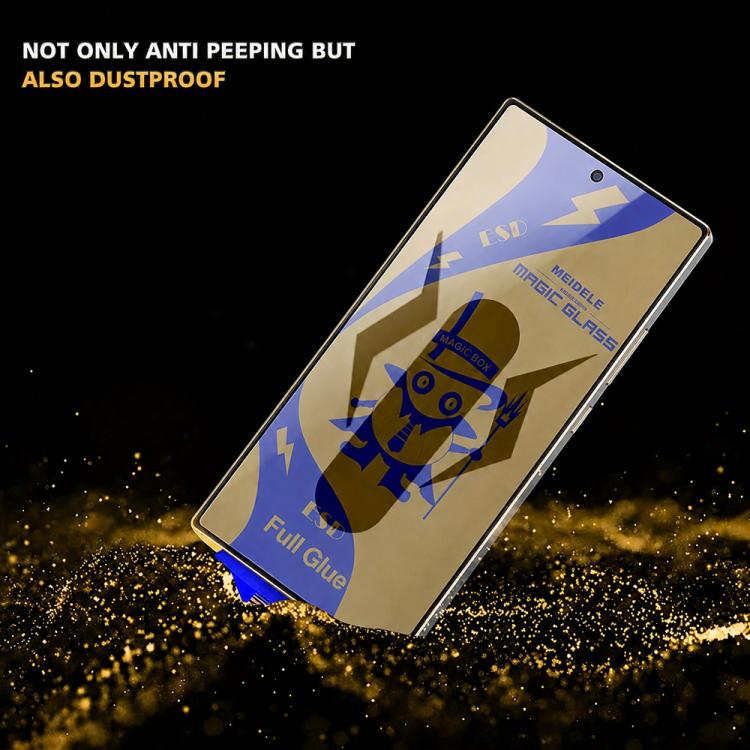 For Galaxy S26+ 5G 10pcs MEIDELE Easy Install Dust-proof Box Privacy Tempered Glass Film, Support Ultrasonic Unlock