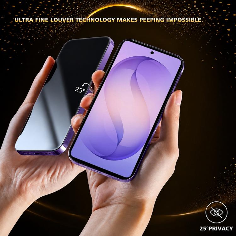For Galaxy S23 5G 10pcs MEIDELE Easy Install Dust-proof Box Privacy Tempered Glass Film, Support Ultrasonic Unlock