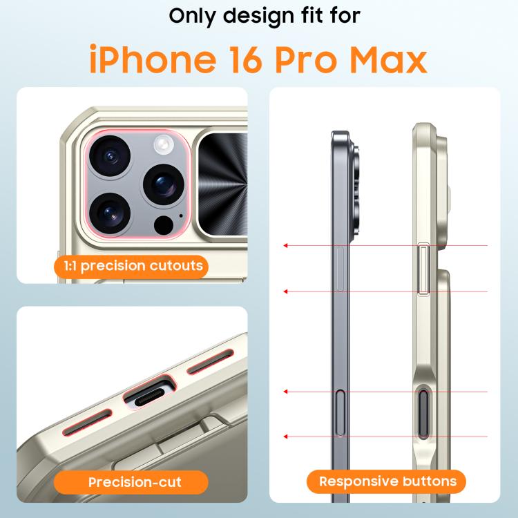 For iPhone 15 Pro Max Flip Card Holder Sliding Camera Cover PC Hybrid TPU Phone Case